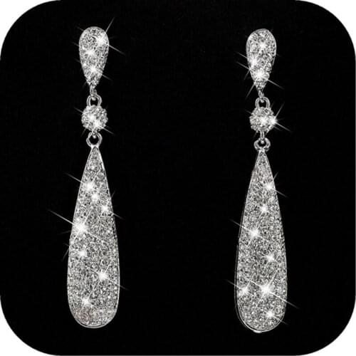 High Quality Crystal Drop Water Earings Fashion 3 Colors Statement Earrings For Women Wedding Jewelry