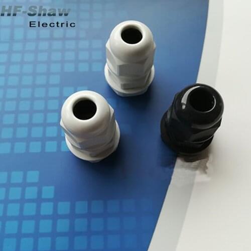 10pcs IP68 Cable Gland Nylon Plastic Connector Wire Cable CE gray Black PG7 PG9 PG11 PG13.5 PG16 PG21
