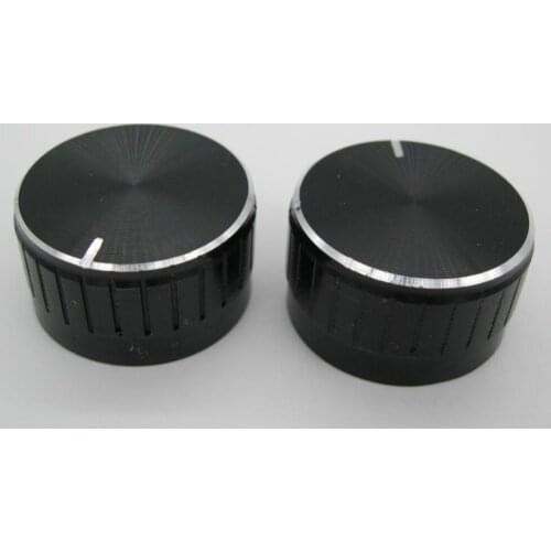 10pcs Volume Control Rotary Knobs black For 6mm Dia. Knurled Shaft Potentiometer Audio amplifier knob switch Size: 30MM x 17MM