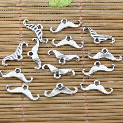 100pcs tibetan silver color mini moustache design charms EF2277