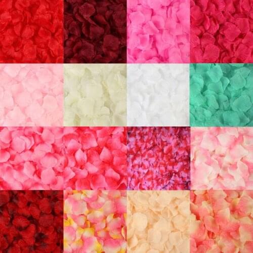 2000 Pcs Colorful Wedding Rose Artificial Rose Petals Wedding Petalas Colorful Silk Flower Accessories