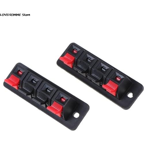 2Pcs Plastic 4 Positions Connector Terminal Push In Jack Spring Load Audio Speaker Terminals Breadboard Clip
