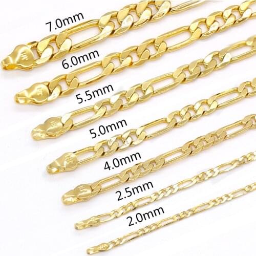 2021 FS New Design 7 Size Long Chunky Cadena Figaro Trendy Fashionable Necklace Banquet Jewelry