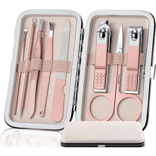 4pcs/8pcs Stainless Steel Manicure Cutters Toe Nail Clipper Pedicure Set Paronychia Scissors Portable Travel Kit Foot Care Tools