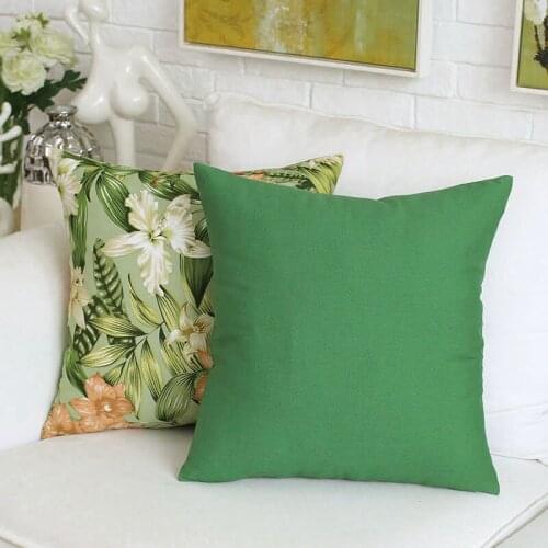 Bamboo Leaf Big Flower Green Cotton Pillow European pastoral style Sofa cushion cover Customizable Automobile Big cushion cover