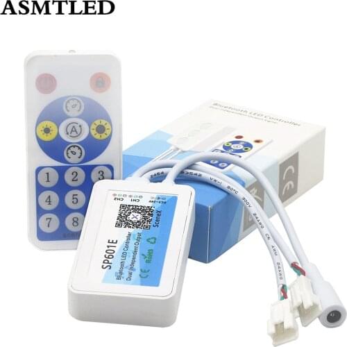 DC5V-24V SP601E WS2811 WS2812B Music Controller Mic Dual Signal Addressable Pixels RF Remote Bluetooth LED RGB Strip Controller