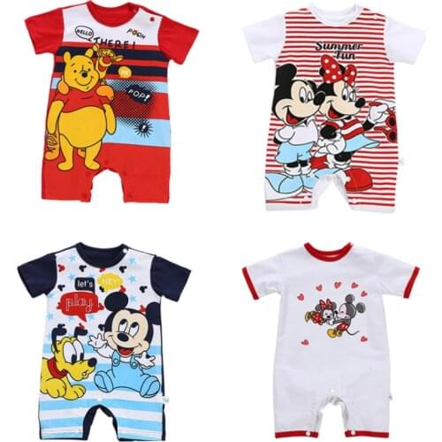 Baby Boy Clothing Baby Rompers Disney Mickey Minnie Pooh Kids Roupas Bebes Infant Jumpsuit New Fashion Boy Girl Clothes Costumes