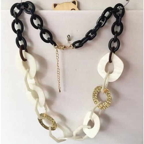 Acrylic Plate Hollow Geometric Necklace European Style Long Clavicle Chain New Bohemian Accessories