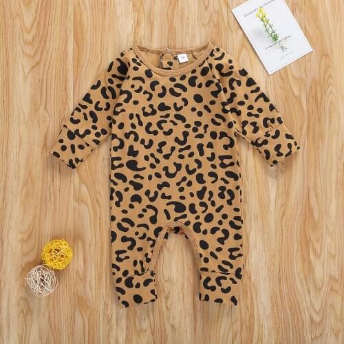 Baby Boy Girl Leopard Print Romper Jumpsuit Cheetah Clothes Unisex One-Piece Outfits Tutu Outfits