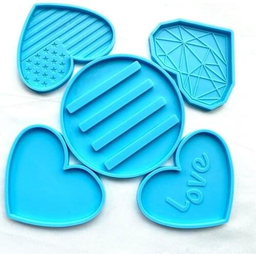 Love Heart Coaster Resin Molds Coaster Molds Coaster Stand Storage Molds Silicone Molds For Epoxy Resin Casting Tools