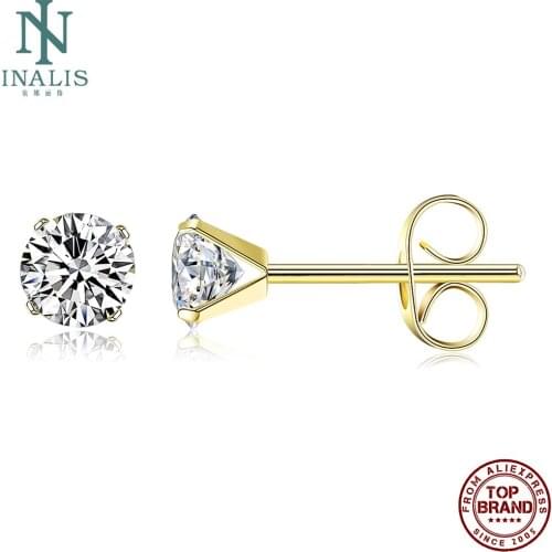 INALIS 4MM Round Shaped Stud Earrings For Women Cubic Zirconia Small Earring Valentines Day Gifts Fashion Jewelry Best Selling