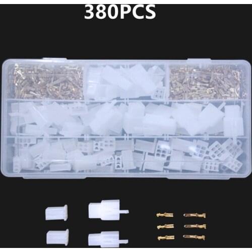 380pcs Bare End Plug 2.8mm Spring Cold-Press Insulated Terminal Block Wire&Cable Connector Spade Terminal Kit Box