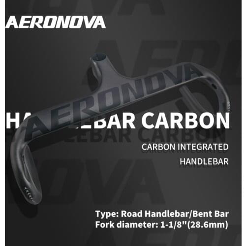 AERONOVA Carbon Road Bike Integrated Handlebar with Stem 28.6mm Internal Routing UD Matte 400/420/440 for Bicycle Cycling