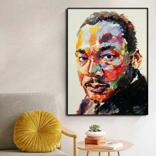 Martin Luther King Art Oil Painting Famous Portrait Home Decor Posters and Prints Wall Art Pictures Cuadros for Living Room