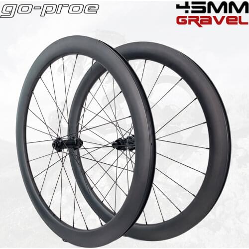 Go-proe 700C Cyclocross Disc Brake Carbon Wheels 29*45mm Tubeless Ready Rim DT Swiss 13 Types Of Hubs For Gravel Wheelset