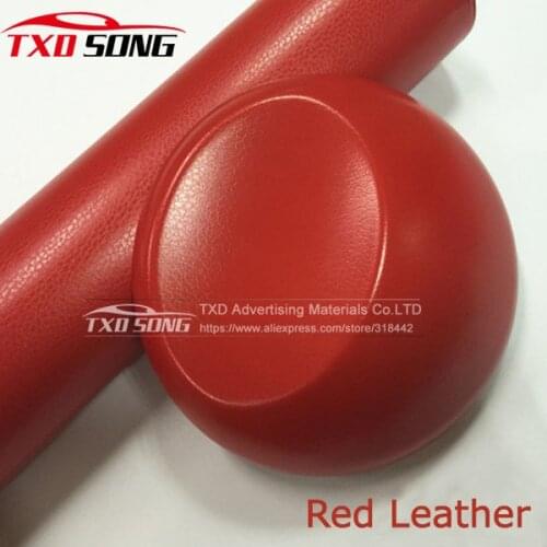 Red Leather Vinyl Pattern PVC Adhesive Vinyl Film Stickers Car Decoration Film Vinyl Wrap Air Bubble Waterproof PVC Sticker