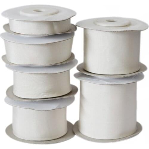 202 Natural White 100% Pure Silk Ribbon Thick Taffeta Double Face for Lable Doll Making Gift Packing 4/7/10/13/15/20/25/32/50mm
