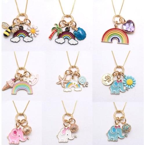 MHS.SUN Inventory Clearance Random 1Pcs Cute Pendant Chain Necklace Fashion Kids Child Necklace For Party Cheap Jewelry