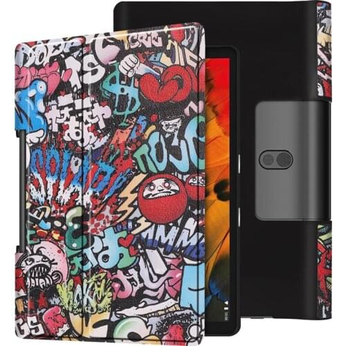 Nice Printed Case For Lenovo Yoga Smart Tab YT-X705 10.1" Folding PU Leather Flip Stand cover For Lenovo Yoga Tab 5 YT-X705F