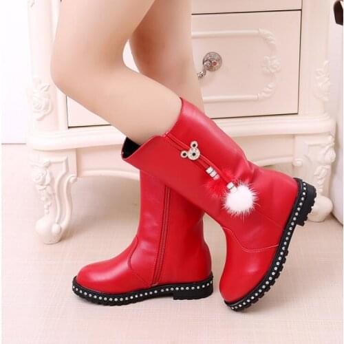 Fashion Waterproof Female Children Snow Boots New Winter Girls High Boots Fashion Warm Girls Kids Shoes