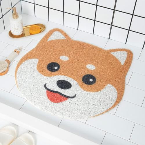 Cartoon Dog and Cat Head Shape Doormat Entrance Hallway Non-Slip Floor Rugs Front Door Mat Outdoor Rugs Carpet Bedroom Kitchen