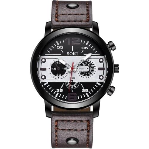 SOKI Brand Sports Watch Military Watch Calendar Watch Watch Earthquake Resistance Mens Watch Quartz Fashion Watch Belt 2020
