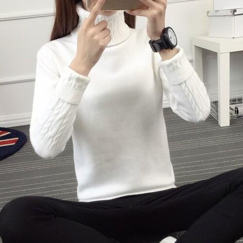 2017 new winter Korean Short semi Turtleneck Shirt sleeved turtleneck sweater coat fit