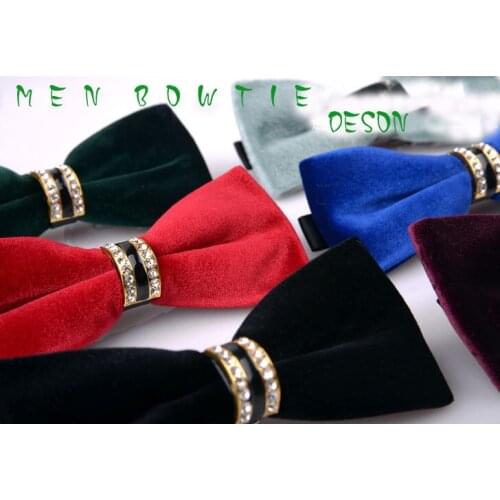 New 2018 Fashion Velveteen Fabric Bow Ties For Male Solid Self Tie Business Wedding Banquet Party Butterfly