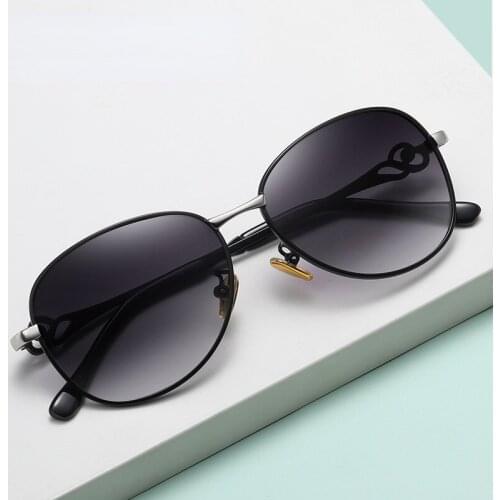 2021 New Polarized Sunglasses Two-tone Trend Outdoor Driving Sun Glasses Women Fashion Big Frame Metal Eyeware UV Protect