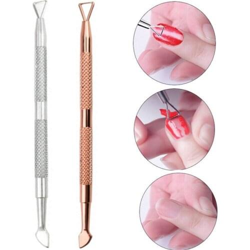Manicure UV gel nail remover stick putter paint surface dead skin removal stick stainless steel double head nail remover tool