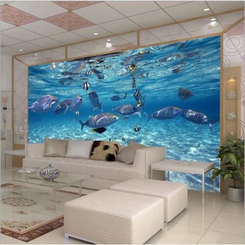 Custom Photo Wallpaper 3D Stereoscopic Underwater World of Marine Fish Childrens room Bedroom TV background 3D Mural wallpaper