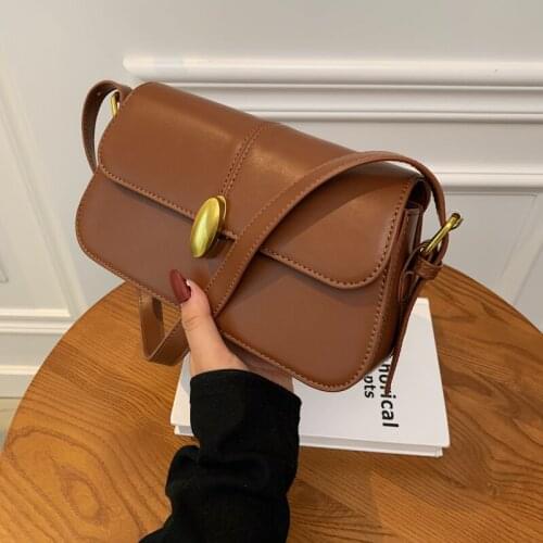 Simple Fashion Double Shoulder Straps Shoulder Bag Women Trendy Underarm Bag Pu Leather Flap Crossbody Bag New Designer Handbags