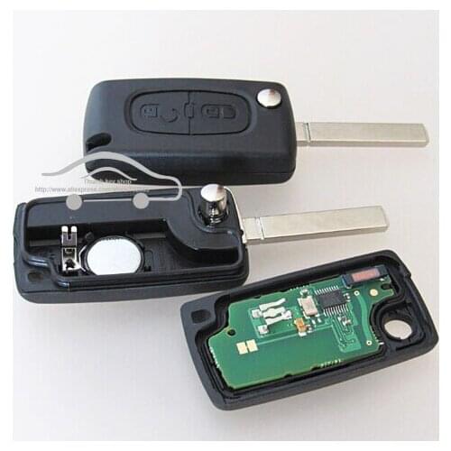2 Buttons Flip Remote Key 433MHz for Peugeot 207 208 307 308 407 408 607 with ID46 chip CE0536 Type