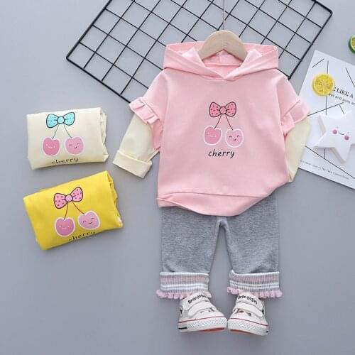 Spring Autumn Kids Patchwork Girls Long Sleeve Flower T-shirt Pants 2Pcs/Sets Infant Suits Children Clothes Tracksuit 0-5 YEARS