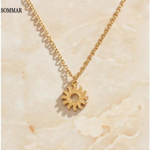 SOMMAR 2020 Hot 18KGP Gold Filled Girl necklaces & pendants Simple, retro, Little Sun multi-layer necklaces jewelry accessories