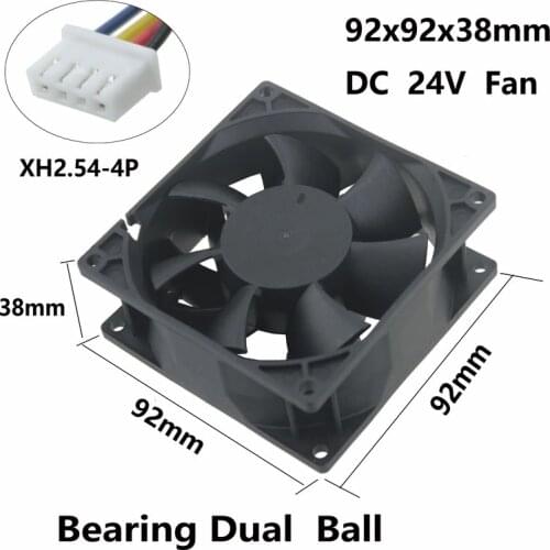 20 Pcs Gdstime 92x92mm DC 24V 9cm 92x38mm Two Ball Bearing Brushless Cooler Fan 90mm x 38mm Computer Cooling Fan 4 Wires 4Pin