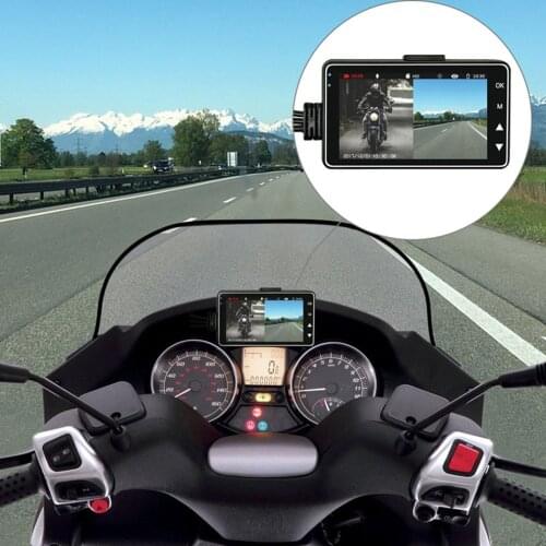 Hd Waterproof Motorcycle DVR 720P Dash Cam Moto Waterproof Dual Lens Front Rear View Video Recorder 140 Degree Angle