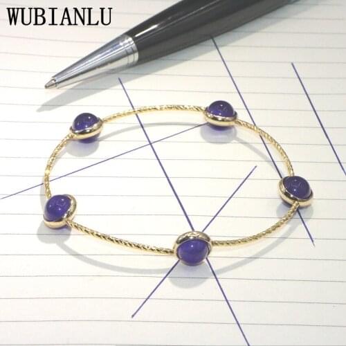 WUBIANLU New 8mm Jaspers Opal Quartz Beads Jewelry Bracelet For Women Bangles For Girls In Charm & Link Bracelets 6 Style