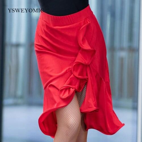 Fashion Latin Dance Skirt Women Ballroom Practice Wear Tango Salsa Rumba Samba Cha Cha Training Skirts Ladies Dance Dress