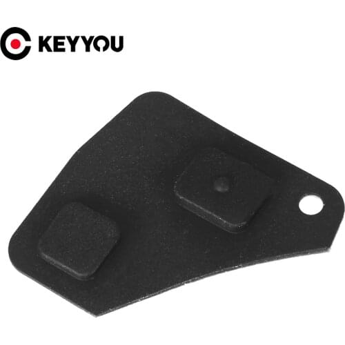KEYYOU 2X 2 Buttons Replacement Remote Car Key Fob Black Silicon Rubber Button Pad For Toyota Avensis Corolla for Lexus Rav4