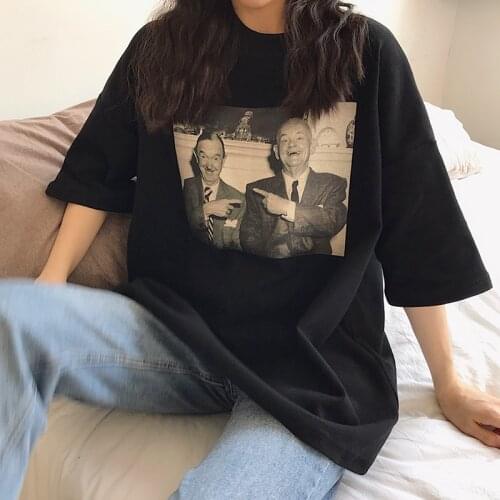 2021 Summer American Vintage Character Print Short-Sleeved t-Shirt Women Loose Korean Version Ins Harajuku Chic Womens Tops