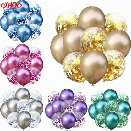 10pcs 10inch Metallic Colors Latex Balloons Confetti Air Balloons Inflatable Ball For Birthday Wedding Party Balloon Supplies