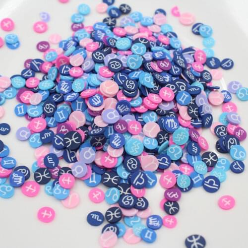 100g/Lot 12 Horoscope Polymer Clay Constellations Sprinkles for Arts and Mobile Decoration DIY Crafts Filler Accessories