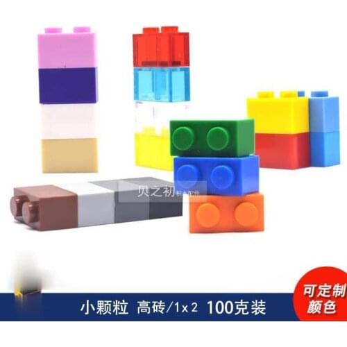 100g/pack Bulk Parts 1x2 Thick Bricks Building Blocks Plastic Plate MOC Figure Model Assemble Educational Toys for Children 3004