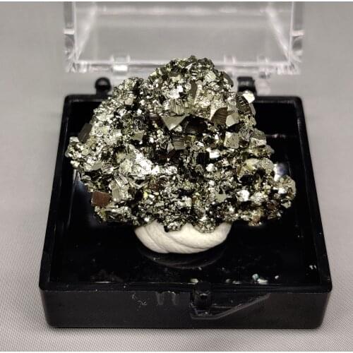 100% Natural shiny Peru pyrite mineral specimen stones and crystals healing crystals quartz gemstones box size 3.4 cm