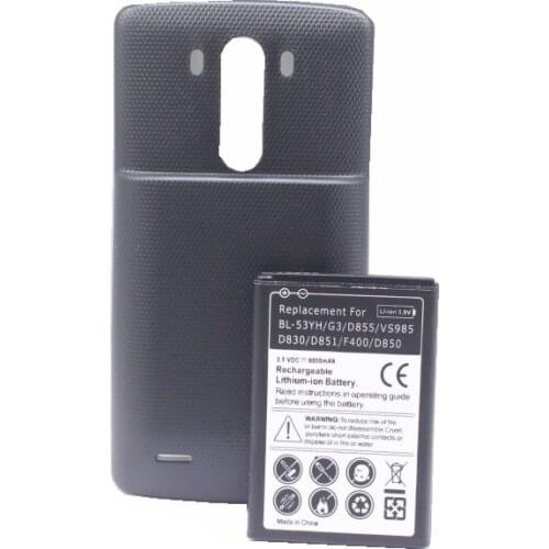 1x 6800mAh Extended Battery + Back Cover For LG G3 BL-53YH G3 D855 D858 D859 F400 F460 D830 D850 D851 VS985 LS990