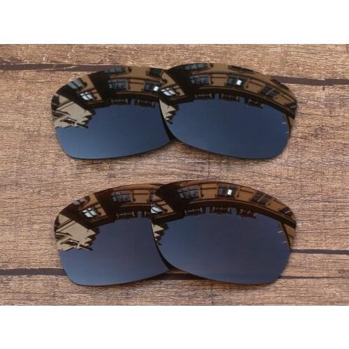 Vonxyz 2 Pairs Stealth Black & Bronze Brown Polycarbonate Replacement Lenses for-Oakley Jupiter Squared Frame