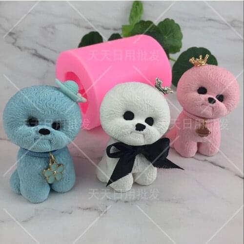 3D Dog Mold Silicone Molds Fondant Moulds Resin Clay Soap Candle Mold Polymer Clay Candy Chocolate Mouldsly