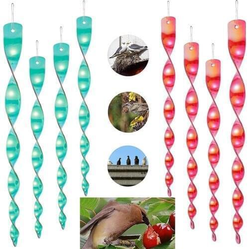 4-16Pcs Bird Reflective Rods Bird Repellent Scare Tape&Bird Repellent Owl Device Reflecting Bird Device Hanging Bird Repellent