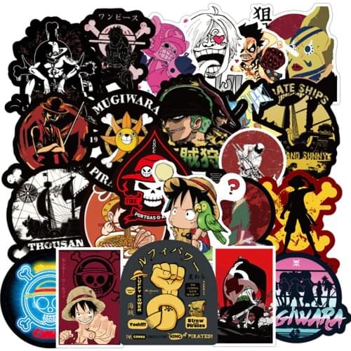 50PCS Anime One Piece Stickers DIY Skateboard Guitar Phone Laptop Luggage Motorcycle Waterproof Cool Sticker Fun for Kid Toy